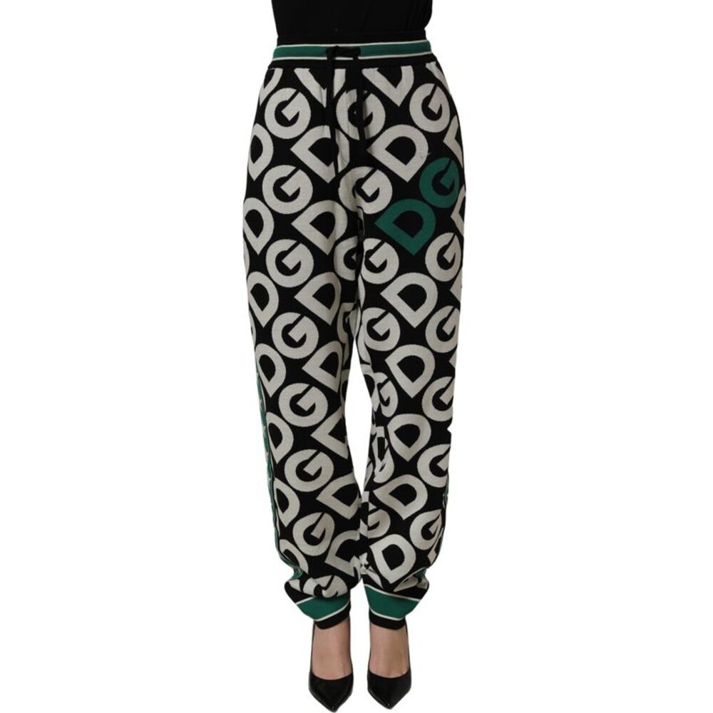 Dolce & Gabbana Black Wool Logo Jogger SweatWomen's Women's Pants